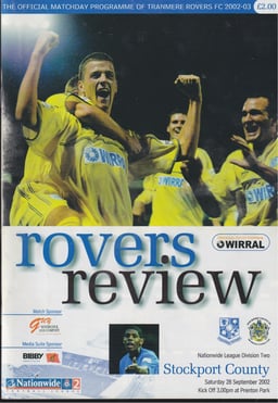 Tranmere Rovers v Stockport County Match Programme 2002-09-28